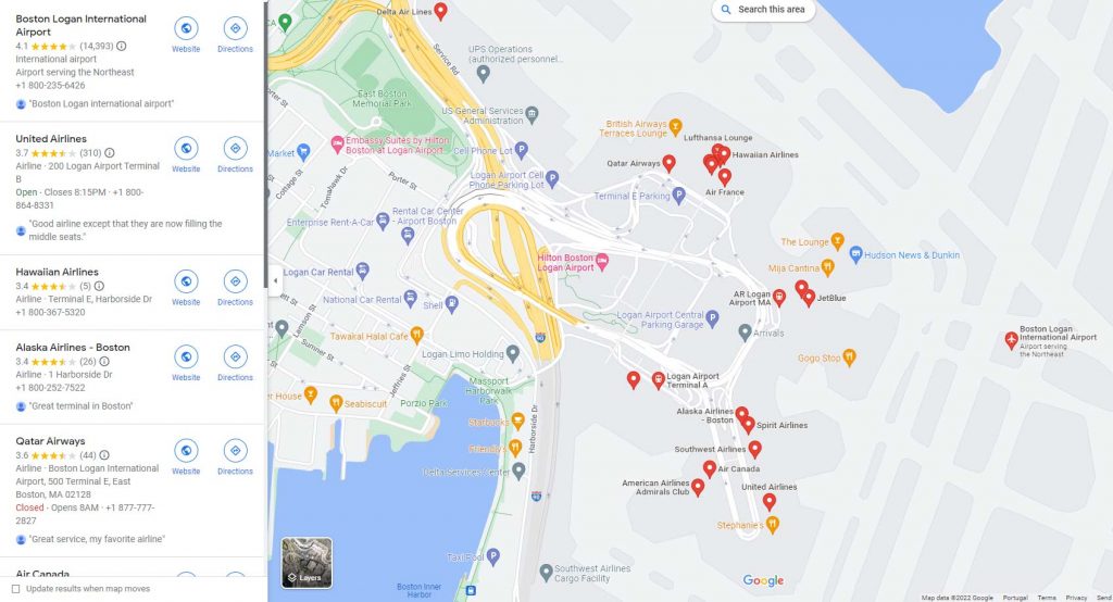 Airlines at Logan Airport Boston BOS