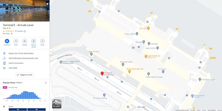 Terminal E - Boston Logan International Airport map