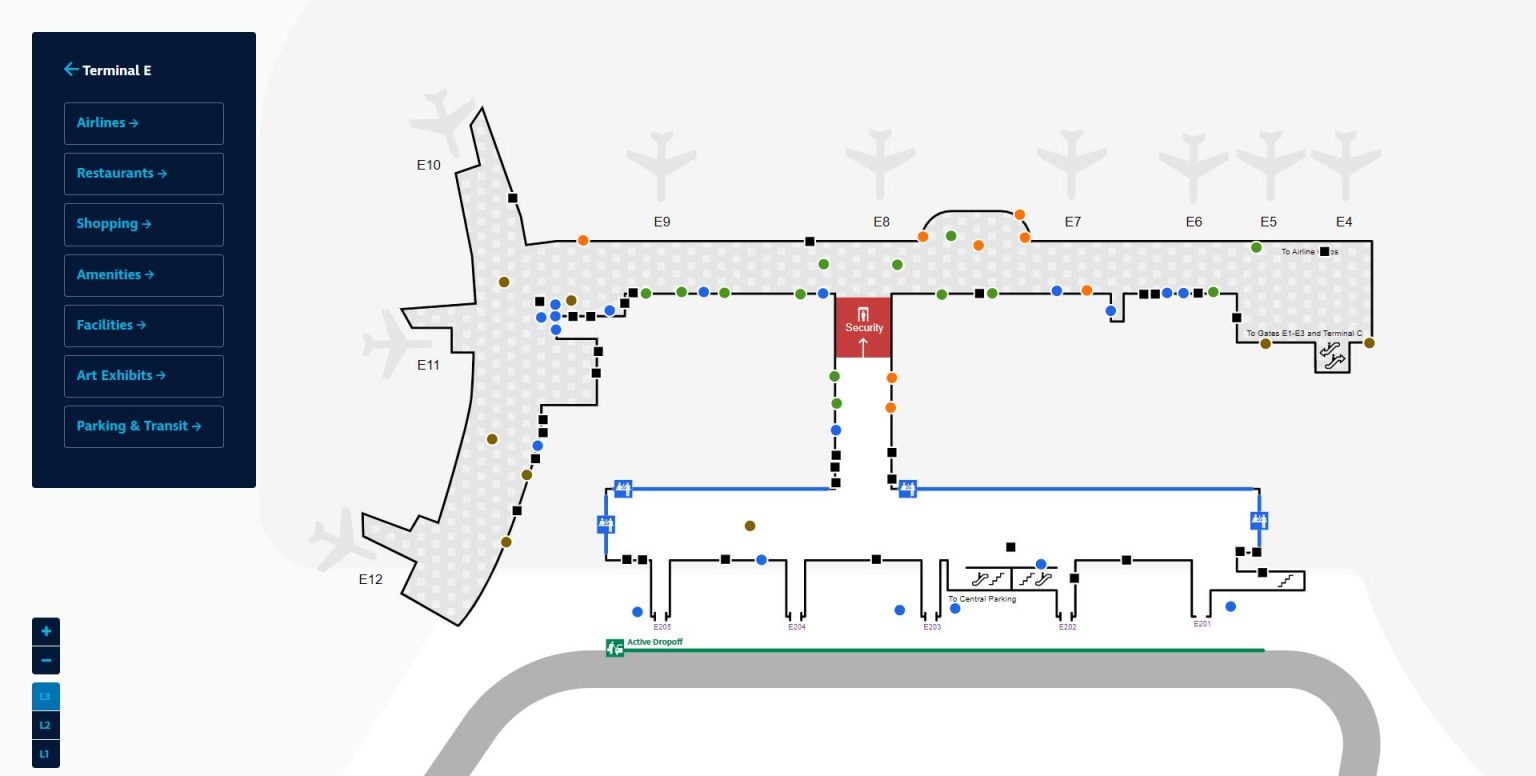Terminal e boston logan international airport map